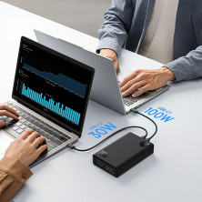 УМБ Baseus Adaman 24000mAh 140W 6A с технологией QC3.0+PD3.0 USB+2Type-C+ кабель Type-C to Type-C 100W 20V/5A 1м Черный