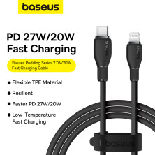 Кабель Baseus Pudding Series Fast Charging Data Cable Type-C to Lightning PD 20W 1m Черный