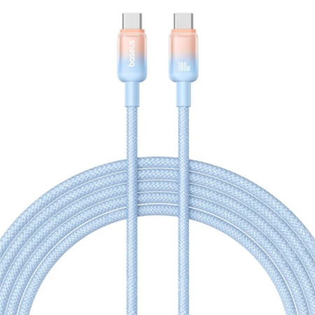 Кабель Baseus Discolor Series Fast Charging Data Cable Type-C to Type-C 100W 20V 5A 1m Голубой
