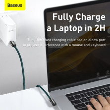 Кабель Baseus Legend Series Elbow Fast Charging Data Cable Type-C to Type-C 100W 20V 5A 2m Синій