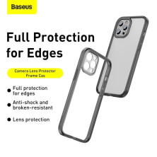 Чохол бампер Baseus Camera Lens Protector Frame Case для Iphone 12 Pro Max 6.7" Чорний
