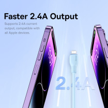 Кабель Baseus Pudding Series Fast Charging Data Cable USB to Lightning 2.4A 1.2m Голубой