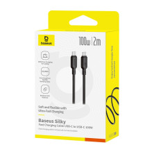 Кабель Baseus Silky Series Fast Charging Data Cable Type-C to Type-C 100W 20V 5A 2m Черный