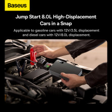 Пускозарядний пристрій Бустер Baseus Super Energy Pro+ Car Jamp Starter 3in1 12V 16000mAh 1600A з функцією Павербанка 65W 5V/3A та LED ліхтарика Чорний