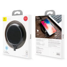 Беспроводное зарядное устройство Baseus Metal Wireless Charger с технологией Qi 10W Черный
