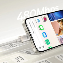 Кабель Baseus Titanium Alloy Series Fast Charging Data Cable Type-C to Lightning PD 20W 1m Серый