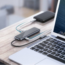 USB-хаб Baseus 5in1 Multi-functional 5-Port Type-C HUB Adapter Type-C to USB3.0*4, Type-C(PD)*1 Сірий