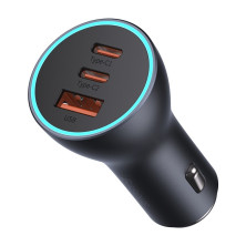 Автомобильное зарядное устройство Baseus Golden Contactor Pro Triple Fast Charger Car Charger 65W USB+2Type-C Серый