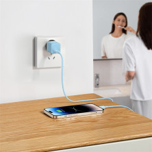 Мережевий зарядний пристрій Baseus GaN5 Fast Charger 1C PD3.0 20W Type-C 3A Блакитний