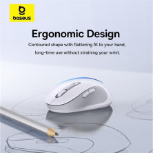Бездротова мишка Baseus F02 Ergonomic Wireless Mouse 2.4G/BT5.2 1000-1600-2000-2400-4000dpi Білий