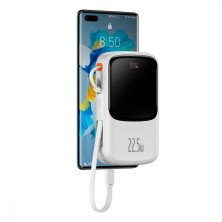 УМБ Baseus Q Pow Pro 20000mAh 22.5W 5A с технологией QC3.0+PD3.0 и Type-C кабелем 22.5W Белый