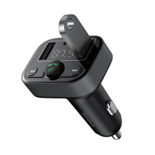FM-трансмиттер Baseus S-09 Lite T-Typed FM Launcher MP3 Car Charger 2USB+Type-C 3.4A Черный