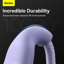 Кабель Baseus Flash Series 2 3-in-2 Fast Charging Data Cable  USB+Type-C to Lightning+Type-C+MicroUSB 100W 1.2m Фіолетовий