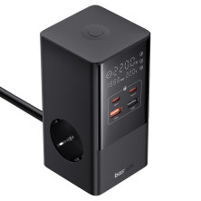 Мережевий зарядний пристрій Baseus PowerCombo Tower PowerStrip 35W 3AC+2USB+2Type-C 3A Чорний