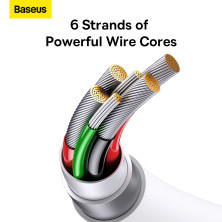 Кабель Baseus Superior Series Fast Charging Data Cable USB to Type-C 65W SUPERVOOC 1m Білий