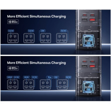 Мережевий зарядний пристрій Baseus PowerCombo Tower PowerStrip 100W 2AC+2USB+2Type-C 5A Чорний