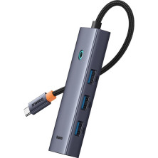 USB-хаб Baseus 5in1 UltraJoy 5-Port Type-C HUB Adapter Type-C to USB3.0*4, Type-C(PD)*1 Сірий