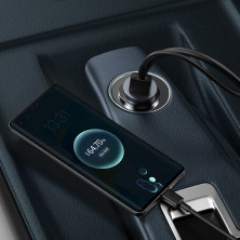 Автомобільний зарядний пристрій Baseus Share Together PPS multi-port Fast Charging Car Charge 120W 3USB+Type-C з подовжувачем 1.5м Сірий