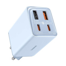 Сетевое зарядное устройство Baseus GaN6 Pro 65W 2USB+2Type-C + кабель Baseus Type-C to Type-C 100W 20V/5A 1м Голубой