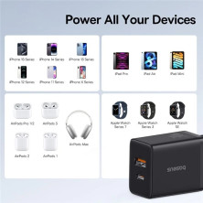 Мережевий зарядний пристрій Baseus Cube Fast Charger QC3.0+PD3.0 30W USB+Type-C 3A Чорний