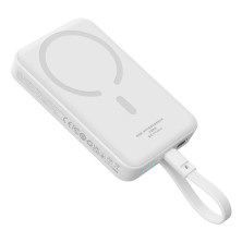 УМБ Baseus Magnetic Mini Wireless Fast Charge 10000mAh 30W 3A QC3.0+PD3.0 з функцією MagSafe та Qi 15W і Type-C 30W кабелем Білий