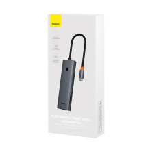 USB-хаб Baseus 7in1 Flite 7-Port Type-C HUB Adapter Type-C to USB3.0*2, Type-C(PD)*1, 4KHDMI, RJ45, SD/TF 3.0 Сірий