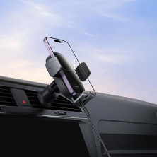 Бездротовий автомобільний зарядний пристрій Baseus LightChaser Wireless Charging Electric Car Mount з технологією Qi 15W Чорний