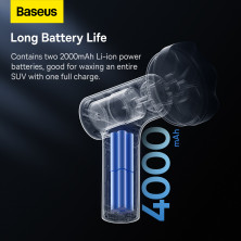 Аккумуляторная полировальная машинка для автомобиля Baseus NeoPower Wireless Mini Car Waxer Lite 30 Вт 30 минут 2 насадки Черный