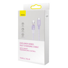 Кабель Baseus Explorer Series with Smart Temperature Control Fast Charging Data Cable Type-C to Lightning PD 20W 1m Фиолетовый