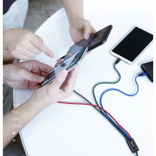 Кабель Baseus Fast 4-in-1 Fast Charging Data Cable USB to 2Lightning+Type-C+MicroUSB 3.5А 1.2m Чорний