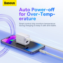 Кабель Baseus Explorer Series with Smart Temperature Control Fast Charging Data Cable USB to Lightning 2.4A 1m Білий
