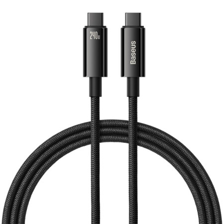 Кабель Baseus Tungsten Gold Fast Charging Data Cable Type-C to Type-C 240W 1m Черный