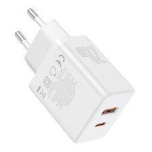 Мережевий зарядний пристрій Baseus Cube Fast Charger QC3.0+PD3.0 20W USB+Type-C 3A Білий