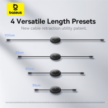 Кабель Baseus Free2Pull Retractable Fast Charging Data Cable Type-C to Lightning PD 20W 1m Черный