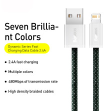 Кабель Baseus Dynamic 2 Series Fast Charging USB to Lightning 2.4A 2m Зелений