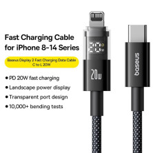 Кабель Baseus Display 2 Series Fast Charging Data Cable Type-C to Lightning PD 20W 1m Черный