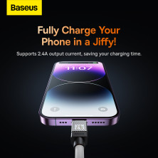 Кабель Baseus CoolPlay Series Fast Charging Cable USB to Lightning 2.4A 2m Білий