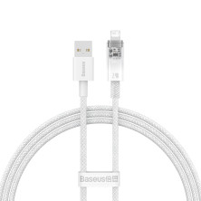 Кабель Baseus Explorer Series with Smart Temperature Control Fast Charging Data Cable USB to Lightning 2.4A 1m Білий