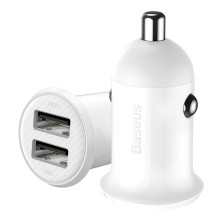 Автомобільний зарядний пристрій Baseus Grain Pro Car Charge 2USB 4.8A Білий