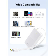 УМБ Baseus EnerFill FC51 Bipow2 Pro 20000mAh 22.5W 2.4A з технологією QC3.0+PD3.0 та Type-C кабелем 22.5W Білий