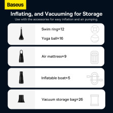 Аккумуляторный пылесос Baseus A3lite Car Vacuum Cleaner 100 Вт 12000 Па Черный