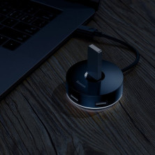 USB-хаб Baseus 5in1 Round Box HUB Adapter Type-C to USB3.0, USB2.0*3, Micro USB Серый