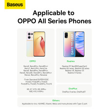 Кабель Baseus Superior Series Fast Charging Data Cable USB to Type-C 65W SUPERVOOC 1m Білий