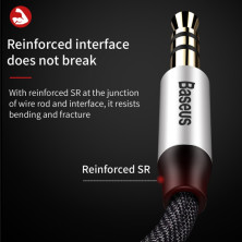 Аудіо-кабель Baseus Yiven AUX 3.5 to AUX 3.5 Audio Cable M30 1м Чорний