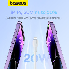Кабель Baseus Pudding Series Fast Charging Data Cable Type-C to Lightning PD 20W 1m Белый