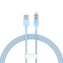 Кабель Baseus Explorer Series with Smart Temperature Control Fast Charging Data Cable USB to Lightning 2.4A 1m Голубой