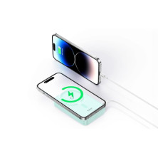 УМБ Baseus MagPro Magnetic Bracket Wireless Fast Charge 5000mAh 20W 2.4A QC3.0+PD3.0 з Бездротовою зарядкою Qi 15W Блакитний