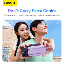 УМБ Baseus Comet Digital Display Fast Charge 10000mAh 22.5W 3A з технологією QC3.0+PD3.0 и iP 20W+Type-C 22.5W кабелем Фіолетовий