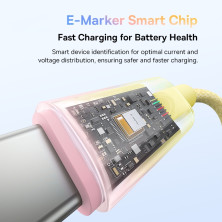 Кабель Baseus Discolor Series Fast Charging Data Cable Type-C to Type-C 100W 20V 5A 1m Желтый