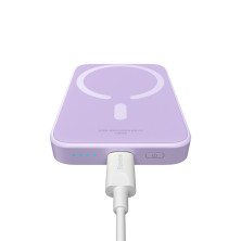 УМБ Baseus Magnetic Wireless 2in1 6000mAh 20W 2.4A QC3.0+PD3.0 з Бездротовою зарядкою Qi 15W Фіолетовий